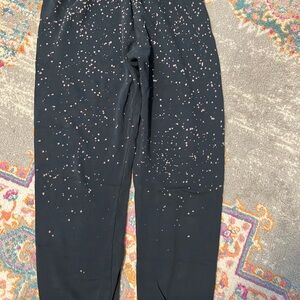 Z Supply Blue Sweatpants with Link Pink Accents